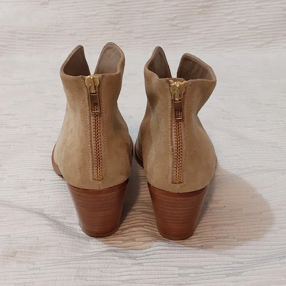 Vince Taupe Suede Ankle Booties Size 7.5